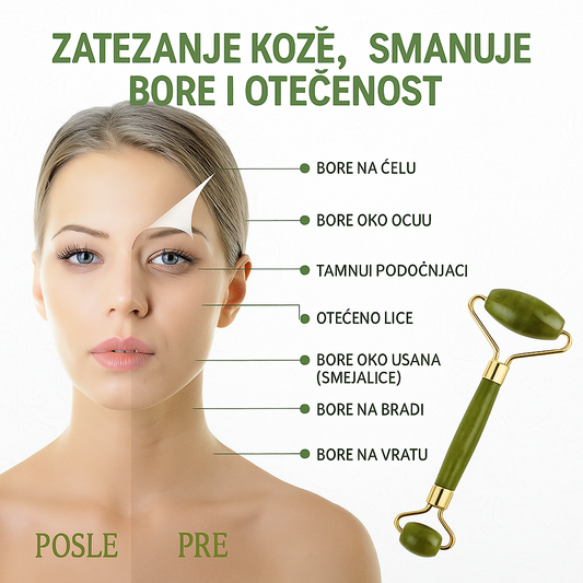 ✨ Valjak za lice od žada – prirodna masaža za blistavu i zategnutu kožu!